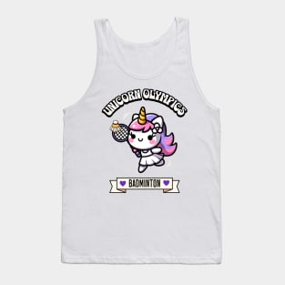 Badminton Unicorn Olympics 🦄 - Smash It! Tank Top